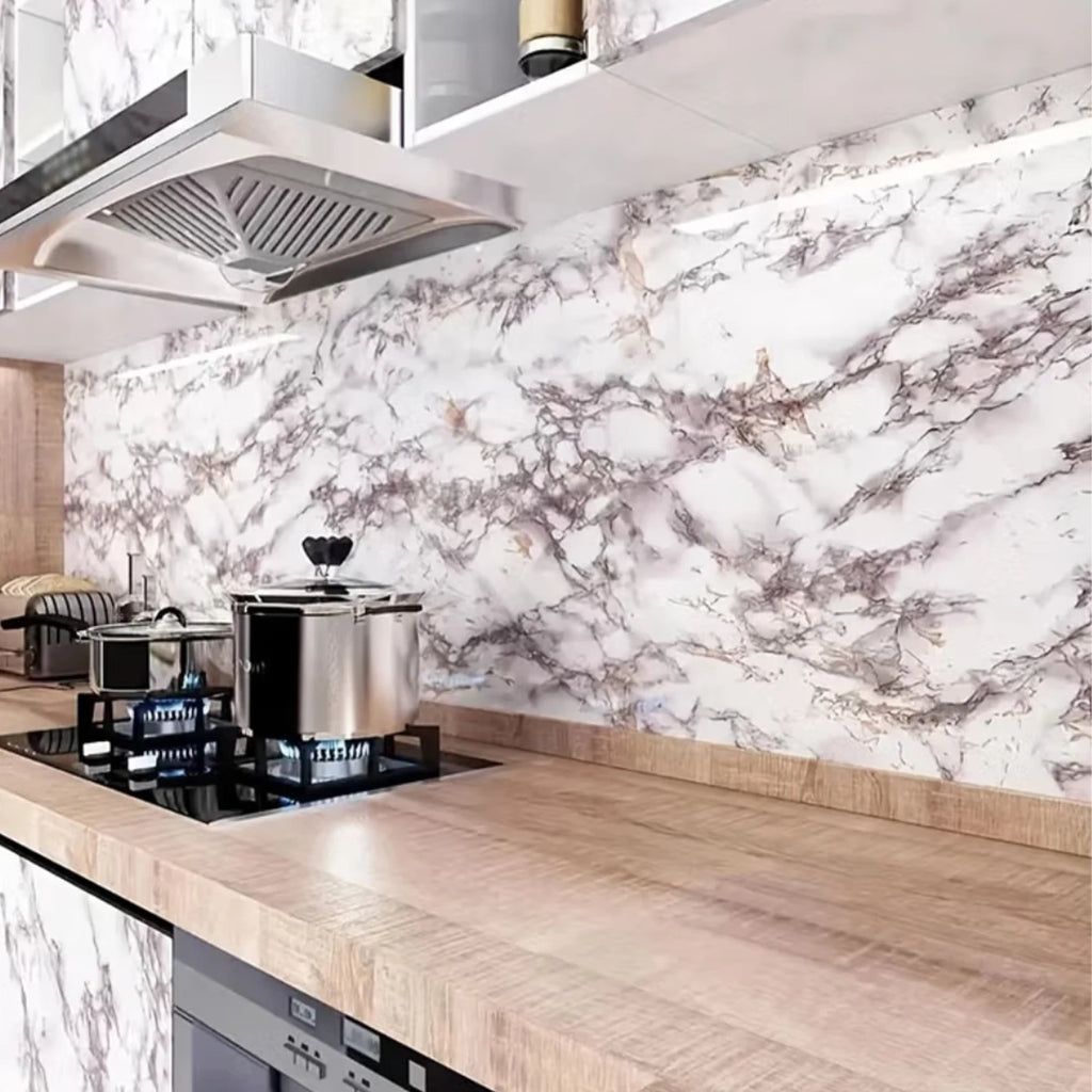 55cm Marble Vinyl Self Adhesive Wallpaper Waterproof Contact Paper PVC Wall Stickers for Kitchen Livingroom Home Decorative Film