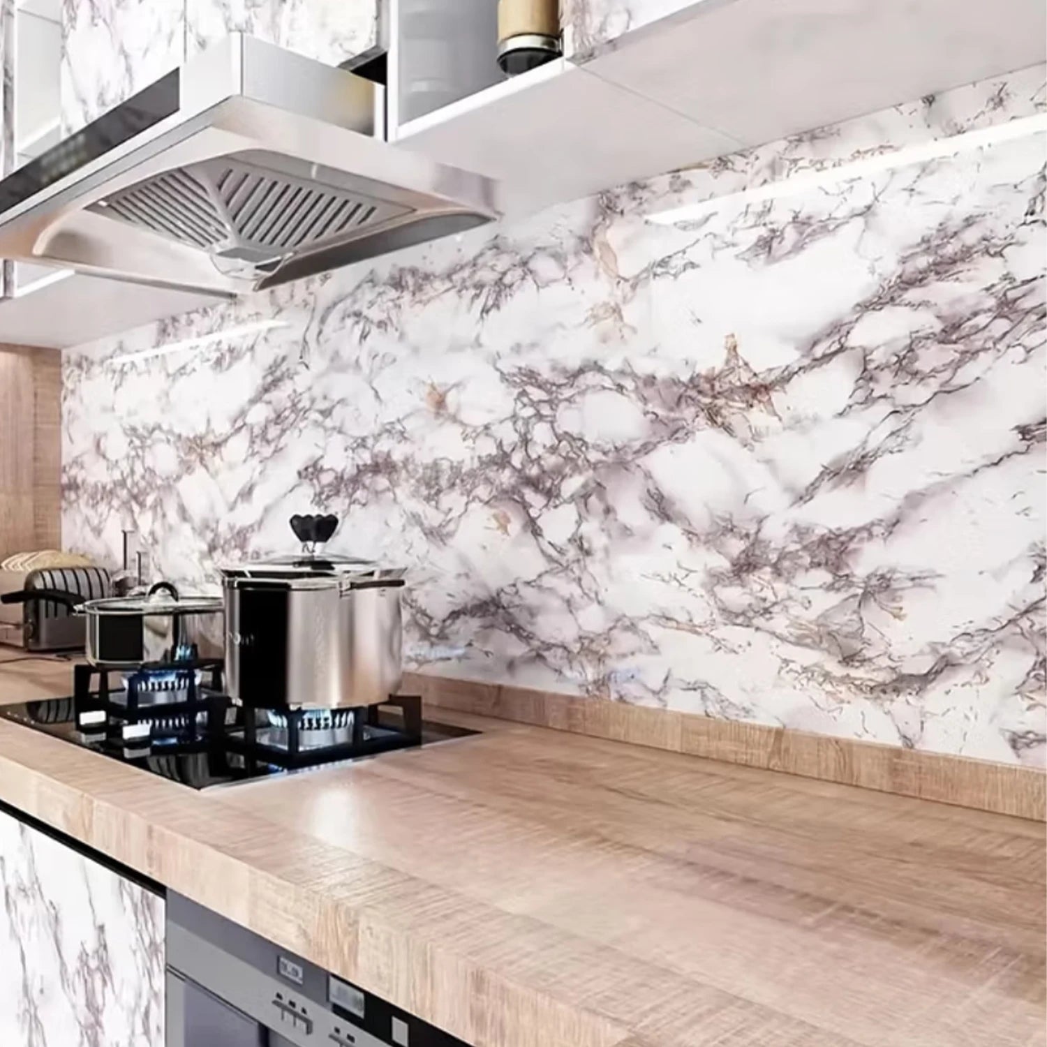 55cm Marble Vinyl Self Adhesive Wallpaper Waterproof Contact Paper PVC Wall Stickers for Kitchen Livingroom Home Decorative Film
