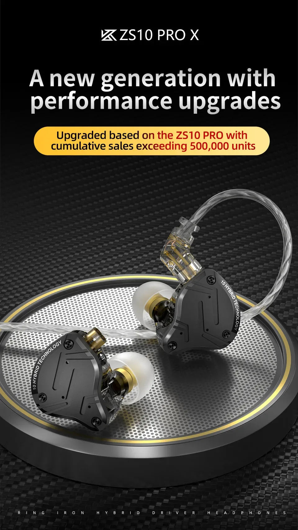 KZ ZS10 Pro X In-Ear Monitors 5-Driver HiFi Earphones by Tidesmit Tidesmit