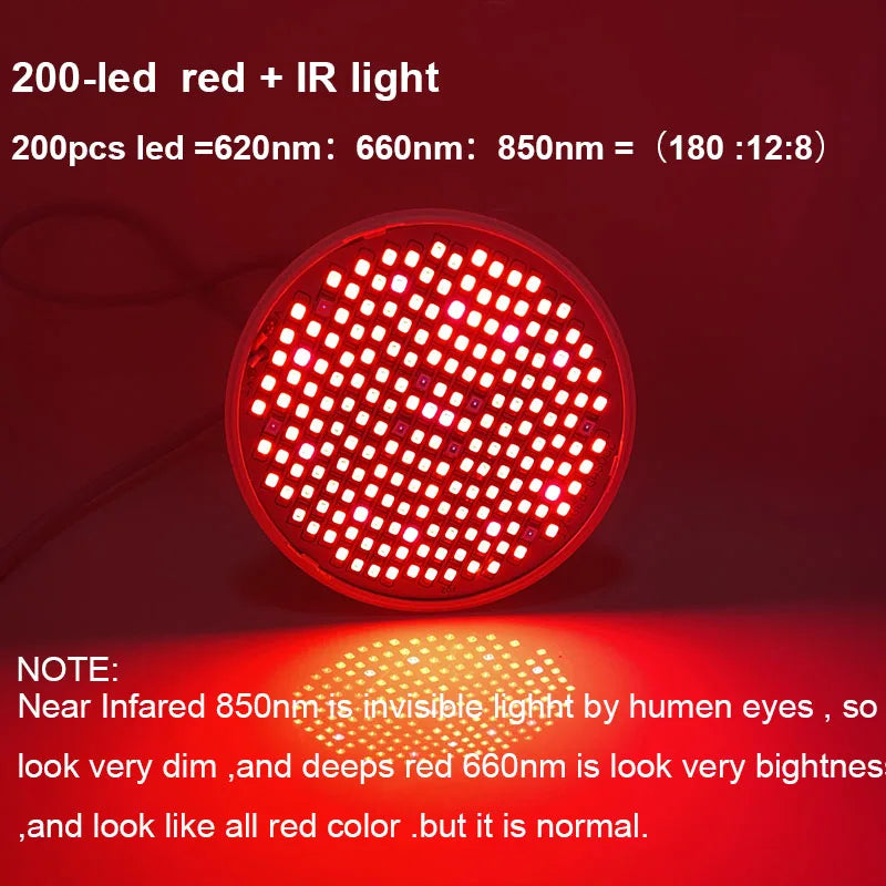 Deep red Beauty Anti Aging Red led Light  IR Infrared bulb E27 Therapy  660nm 850nmplant grow lamp for Body Skin Pain Relie
