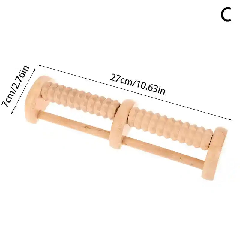 Wooden Foot Massager Roller | Deep Tissue Reflexology Tool Massage Roller C Tidesmit