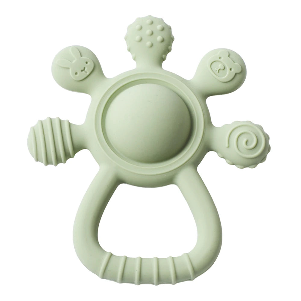 Baby BPA Free Silicone Teether Toy Rattle Silicone Teething for Teeth Newborn Accessories Food Grade Infant Soothing Nusing Toys