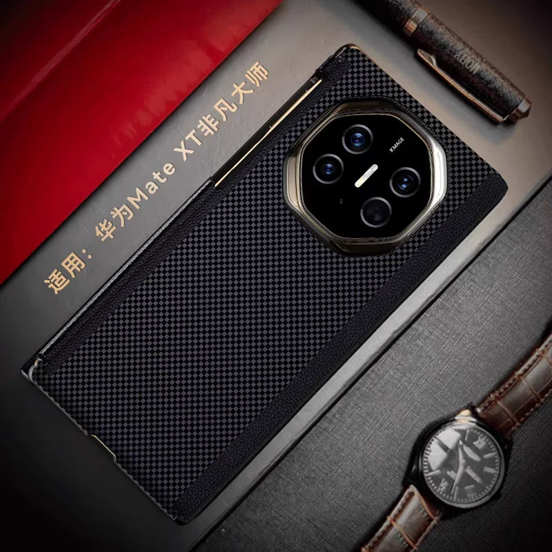 Aramid Carbon Fiber Case for Huawei Mate XT Ultimate - Slim Protection Black Tidesmit