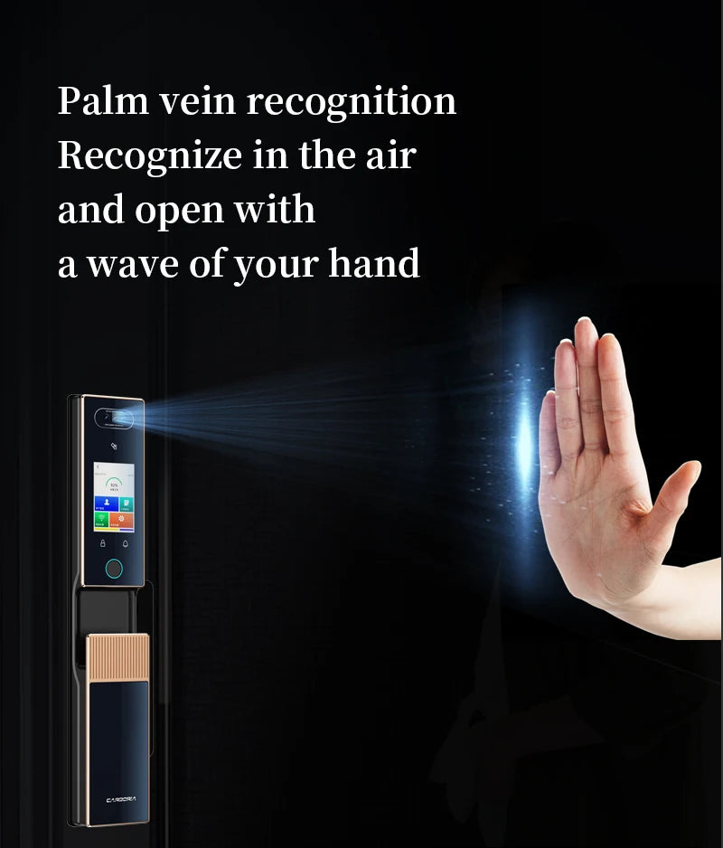 Cardoria Fully Automatic AI Dual Screen Camera Dual Electric Palm Vein Door Entry Intelligent Fingerprint Facial Lock Smart Lock
