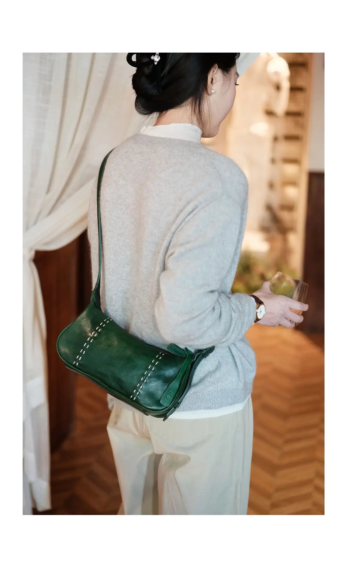 fashion party genuine leather stitching ladies crossbody bag organizers designers handmade real cow leather women shoulder bag