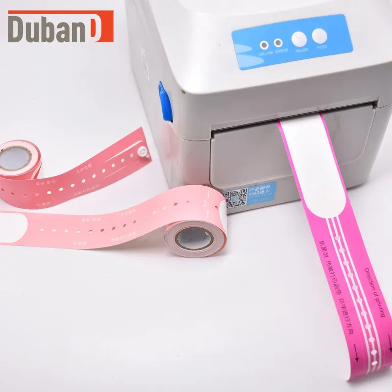 200pcs Roll Free Print Self-Adhesive Barcode Wristband Thermal Sensitive Disposable Wristband QR Code Bracelet