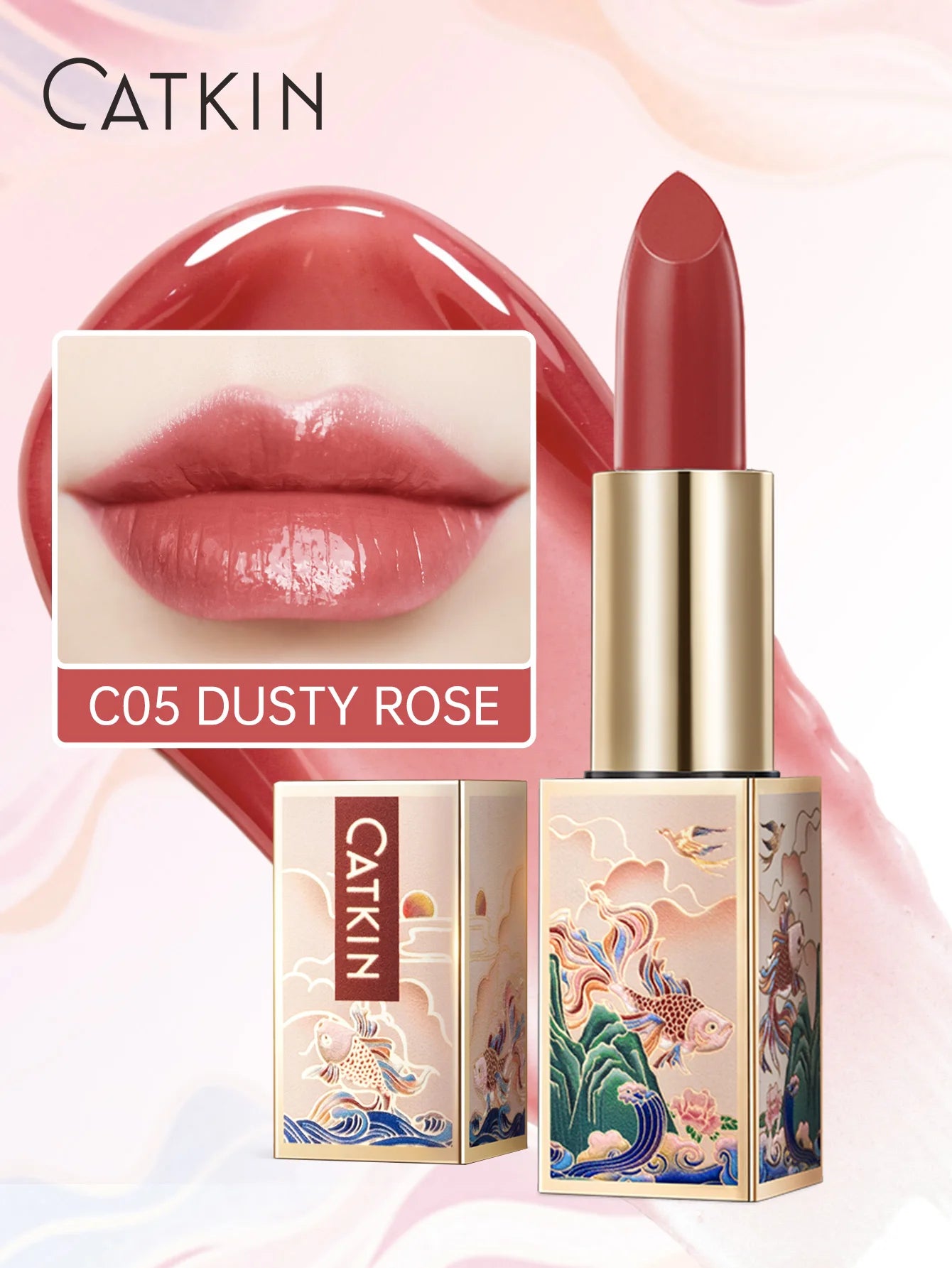 Color Changing Lip Balm: Hydrating Tinted Gloss by Tidesmit Lip Care C05 Dusty Rose Tidesmit