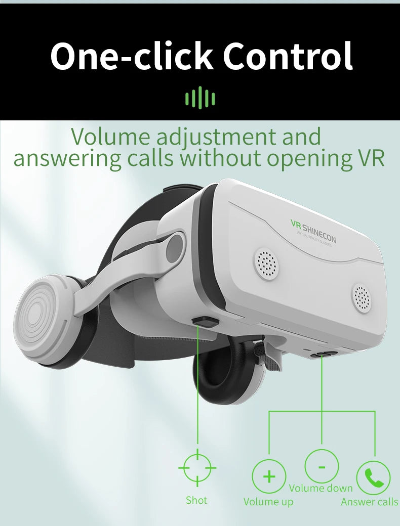 VR Headset for Smartphones - Immersive 3D Glasses with Remote Controller Tidesmit