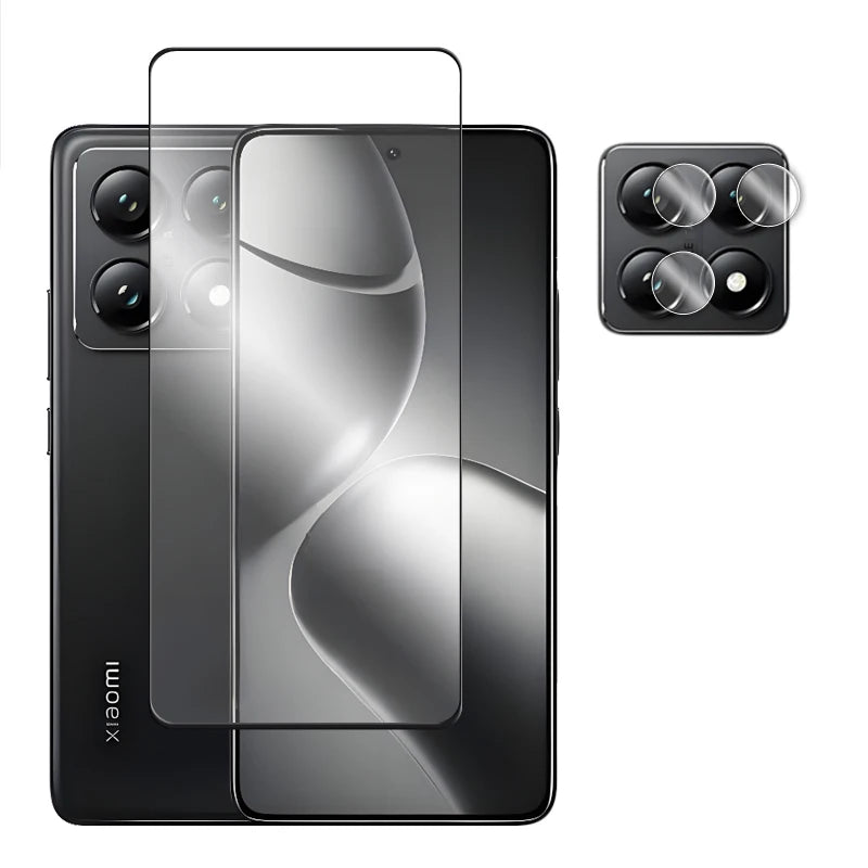 6in1 For Xiaomi 14T Pro Glass For Xiaomi 14T 15T Pro Tempered Glass Full Cover Screen Protector For Xiaomi 14T 15T Lens Film AE 1 Glass and 1 Lens Tidesmit