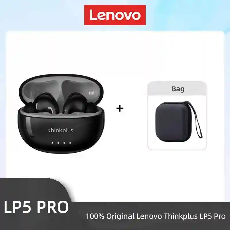Wireless Bluetooth Earbuds with Low Latency Audio and Noise Cancellation LP5Pro Black Bag Tidesmit