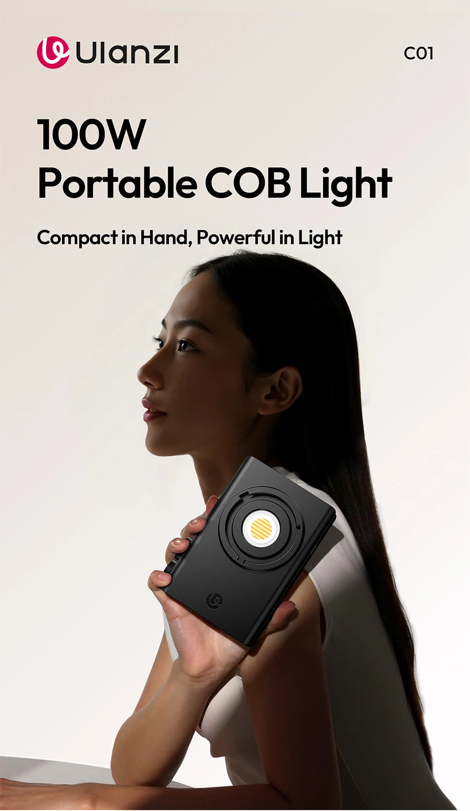 100W COB LED Video Light Bi-Color 2700-6500K Studio Lighting Tidesmit