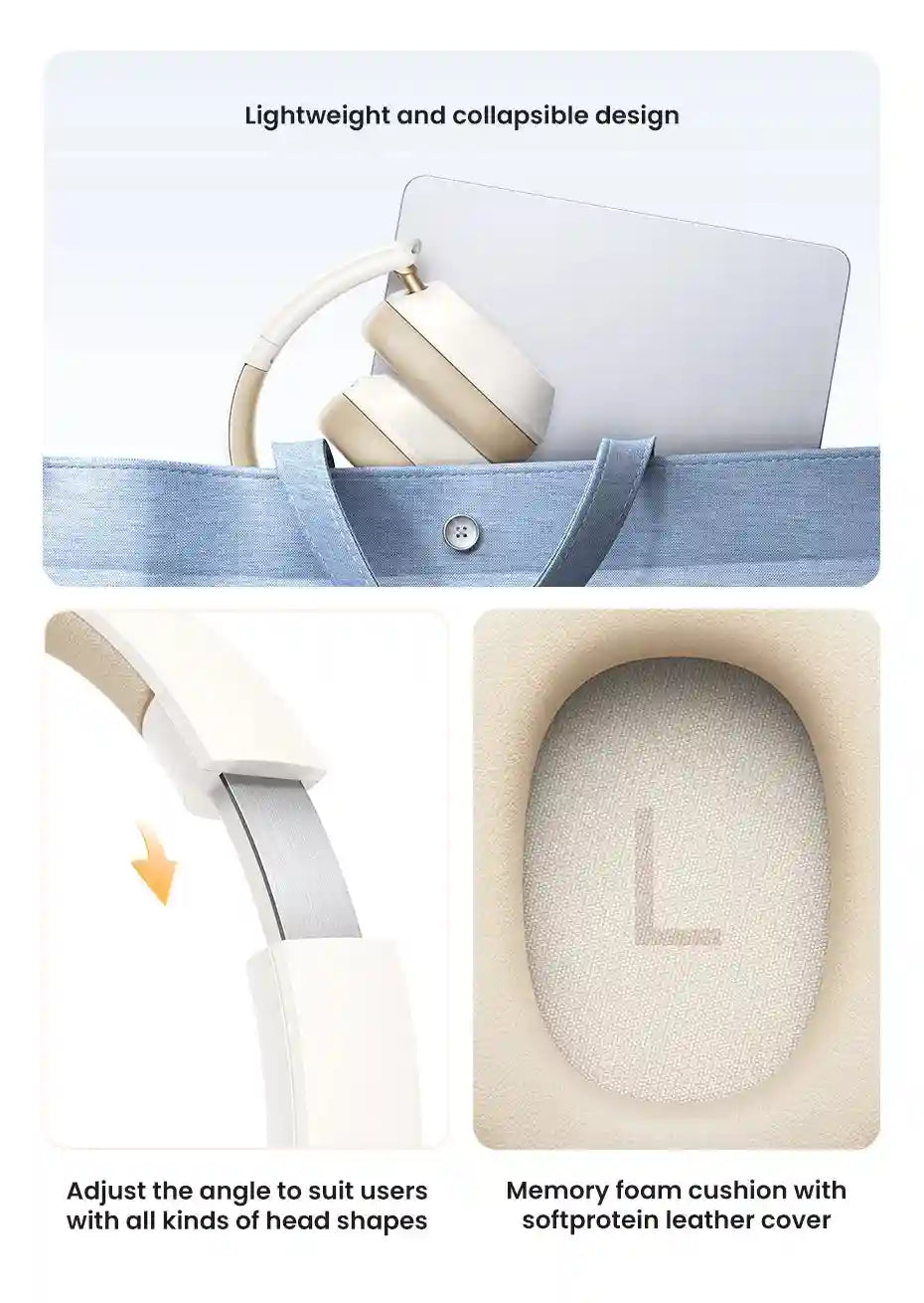 Wireless Headphones with Active Noise Cancellation - 75H Battery Life Tidesmit
