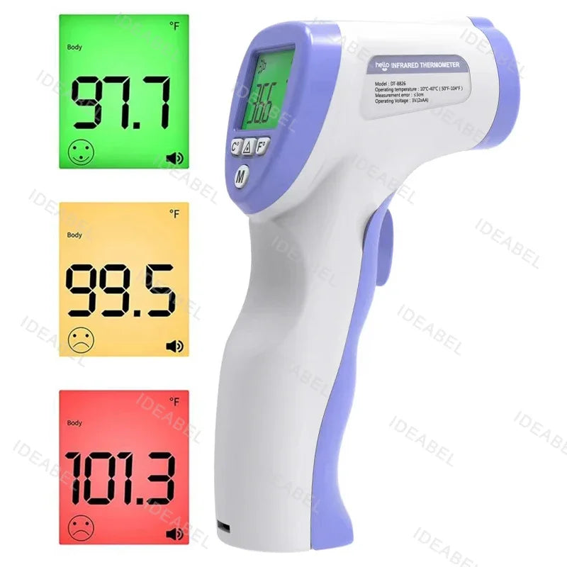 New LED Wrist Blood Pressure Monitor English Voice Broadcast Sphygmomanometer Tonometer BP Monitor Forehead Digital Thermometer