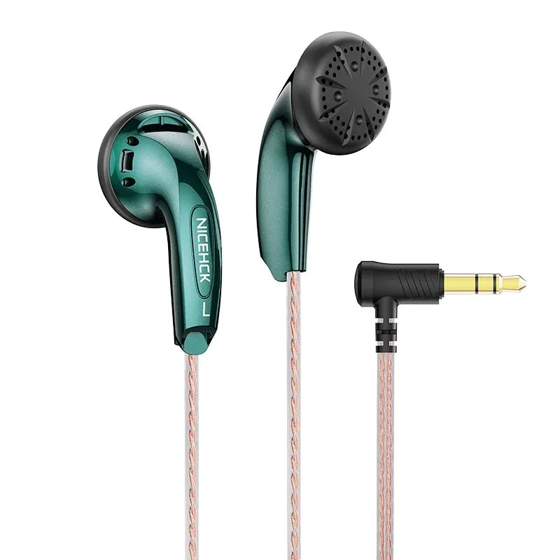 Tidesmit Wired Earbuds 15.4mm Dynamic Driver HiFi Bass Headphones Green No Mic Tidesmit