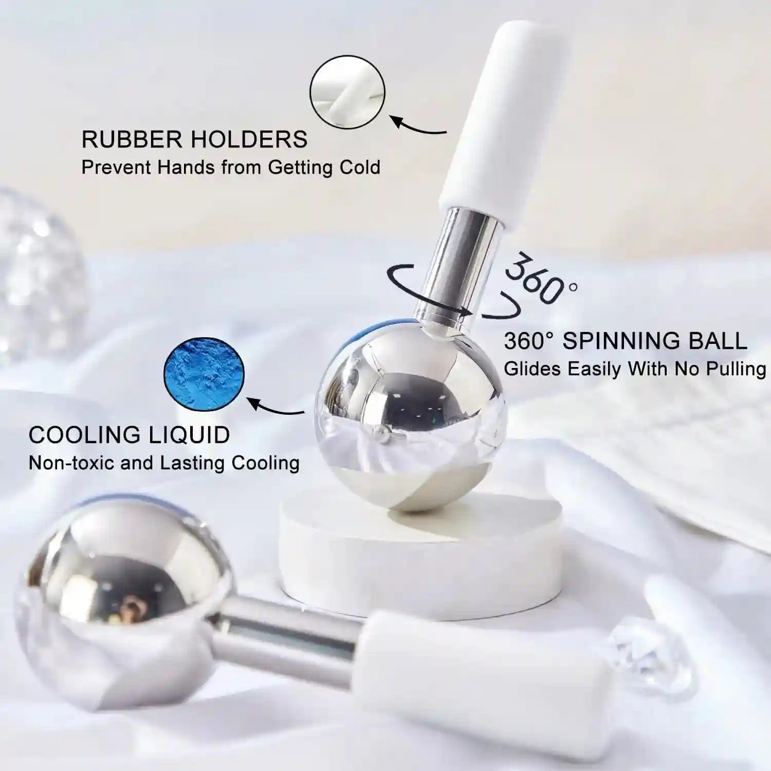 Ice Globe Facial Massager – 360 Rotating Cold Roller by Tidesmit Eye Massage Instrument Tidesmit