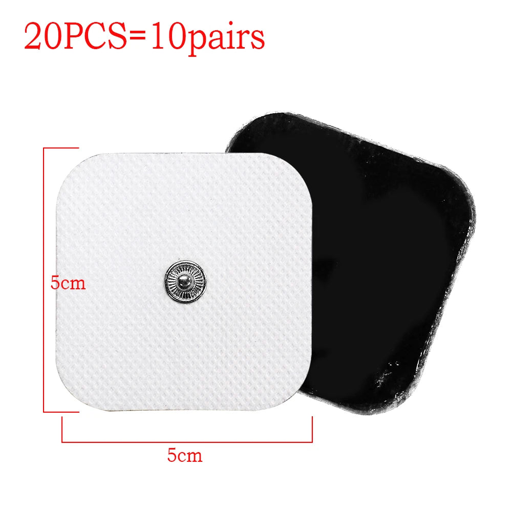 TENS Unit Electrode Pads: Reusable Muscle Stimulator Gel Sets Back Massage Instrument 5x5cm 20pcs 1 Tidesmit