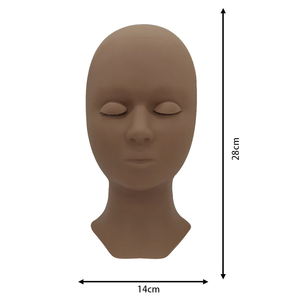 Tidesmit silicone face makeup practice head with removable eyelids for professional lash extension training