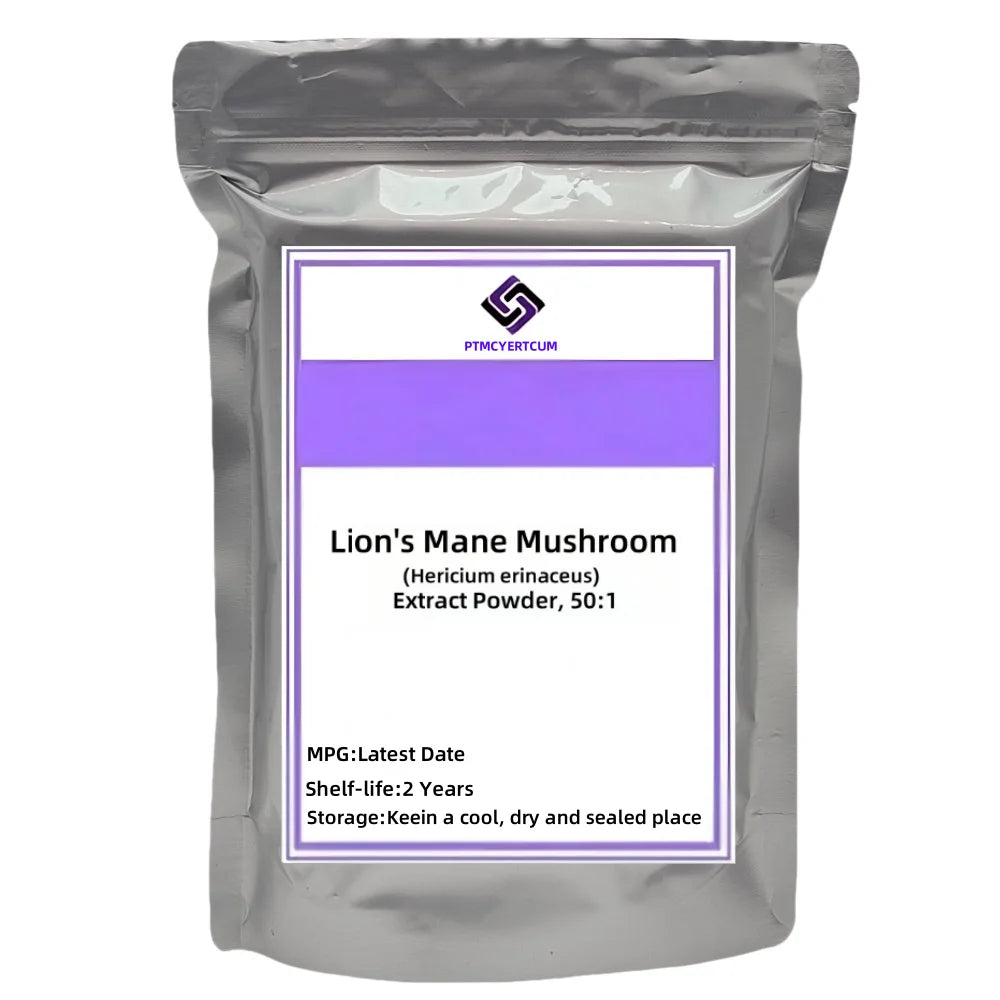 Customized Lions Mane Mushroom Extract Powder 50:1 Proportion Packaging Bulk Hericium Erinaceus Out Packing Aluminum Foil Bag