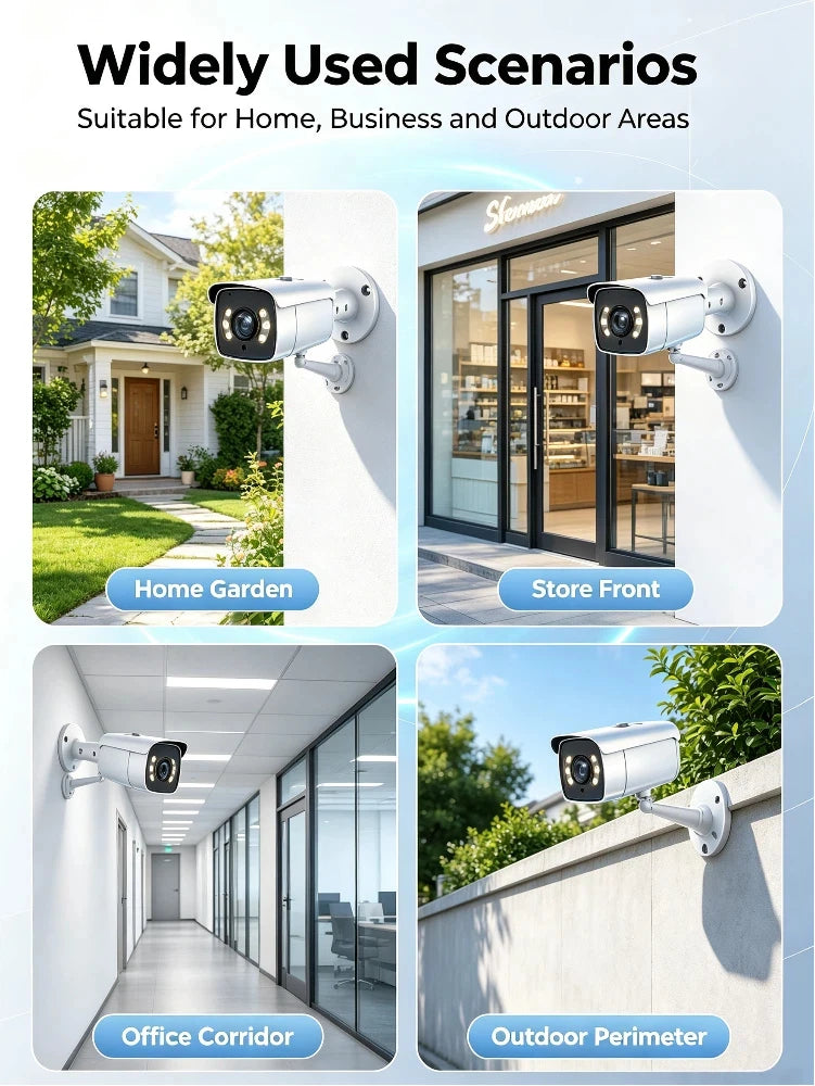 Psennikow Dual Light POE Metal Bullet IP Smart Camera Waterproof Outdoor Full Color Night Vision AI Human Audio Security Camera