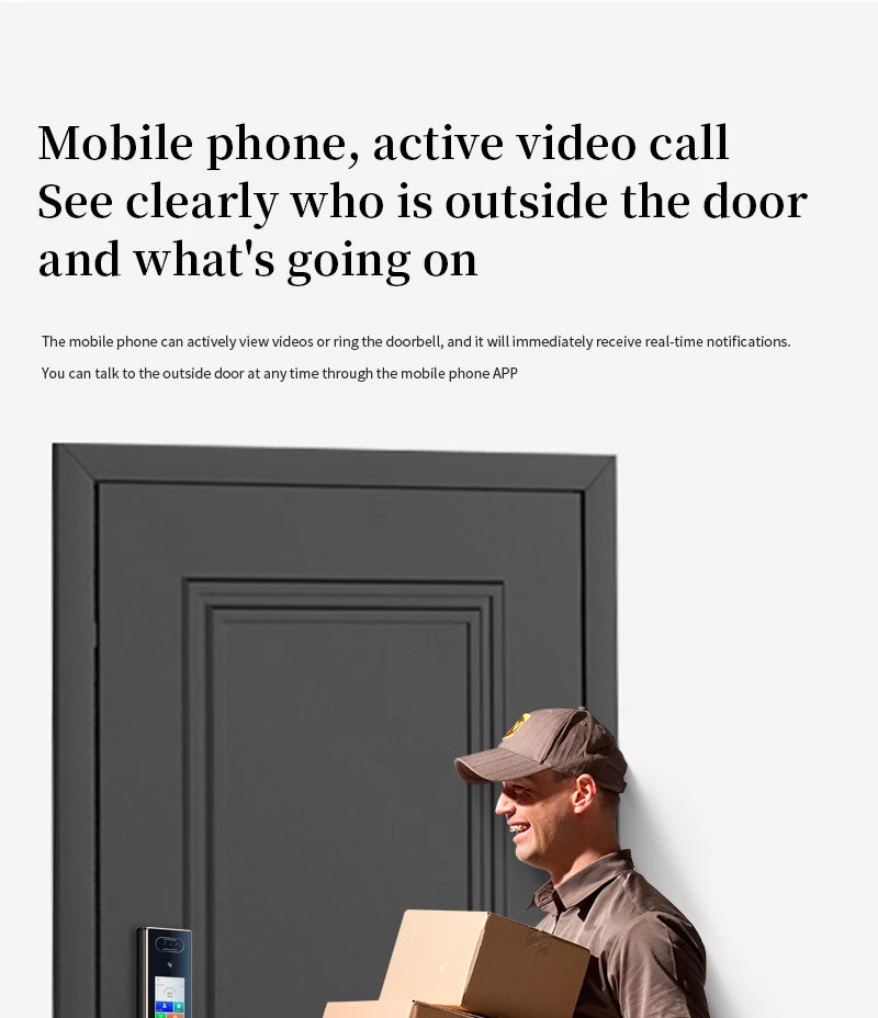 Cardoria Fully Automatic AI Dual Screen Camera Dual Electric Palm Vein Door Entry Intelligent Fingerprint Facial Lock Smart Lock