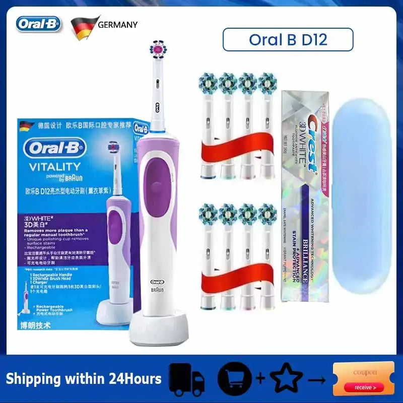 Oral B Sonic Electric Toothbrush PRO4000 RPO600 D12 Vitality Rotating Tooth Brush for Adults Oral Cares Rechargeable Waterproof