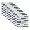 3D mosaic tile sticker set, gray and white marble brick pattern, self-adhesive 10x10cm tiles