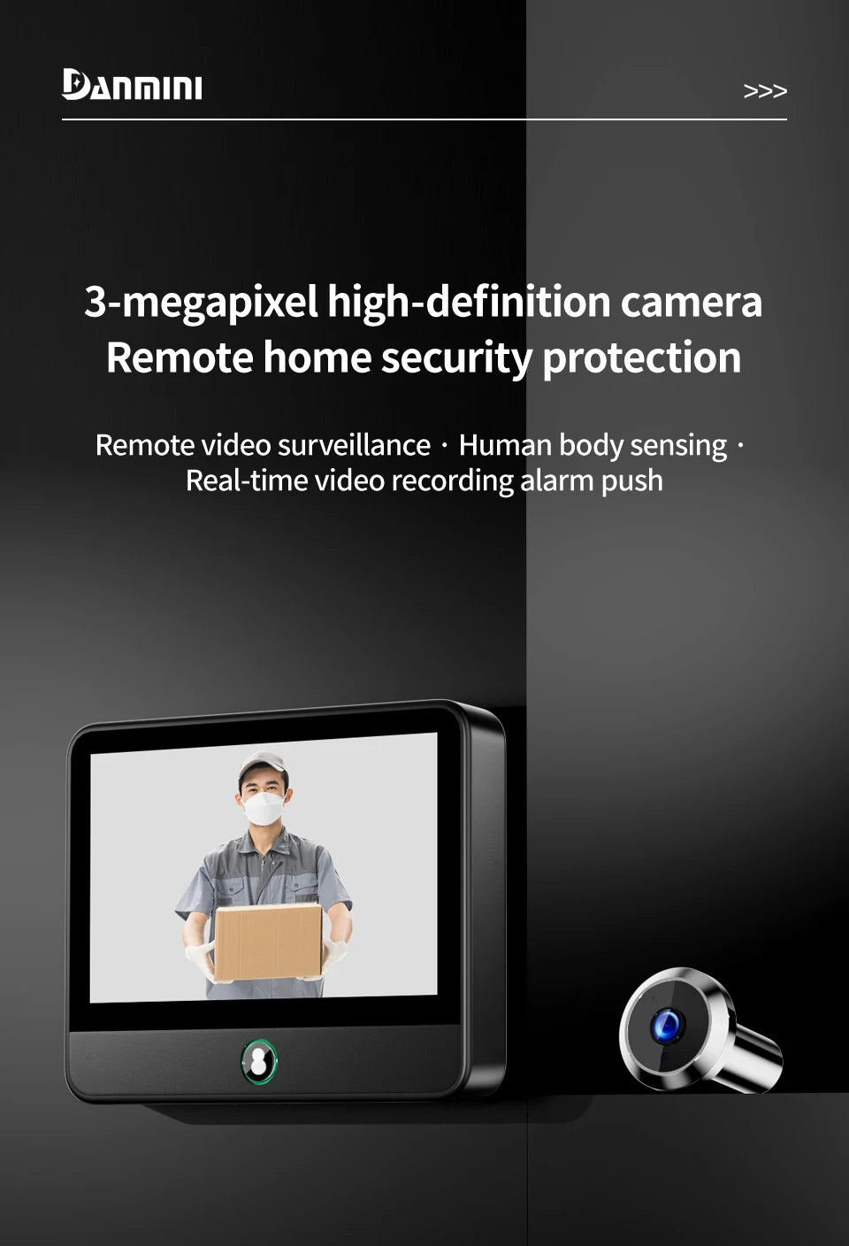 4.3 Inch WiFi Digital Door Peephole Tuya Smart LIfe Eye Cat Human Detection 3MP 120° Wide Angle Night Vision Hidden Video Viewer
