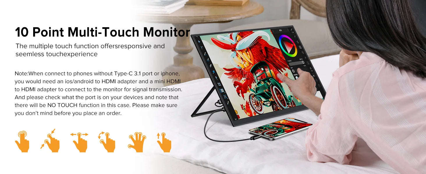 UPERFECT USteam E6 Pro 18.5" Touchscreen Portable Monitor 1080P 120Hz Smart Gaming Display For Steam Deck Laptop Computer PS6 PC