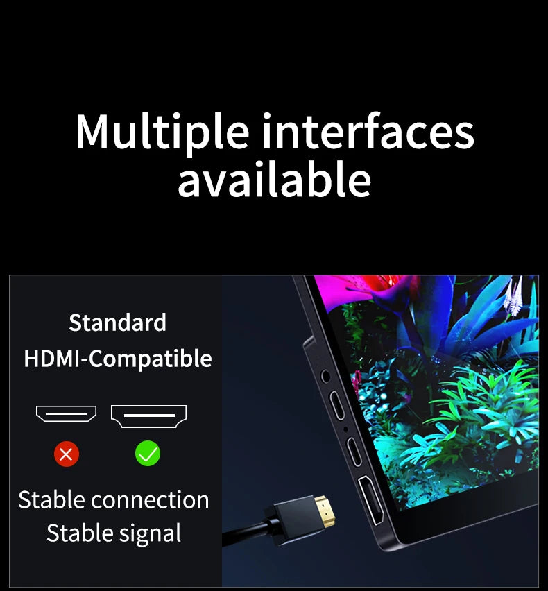 13.3'' AMOLED Portable Monitor OLED Screen 100%DCI-P3 One Cable USB-C Travelling Display On The Go for Office Laptop Mac Windows