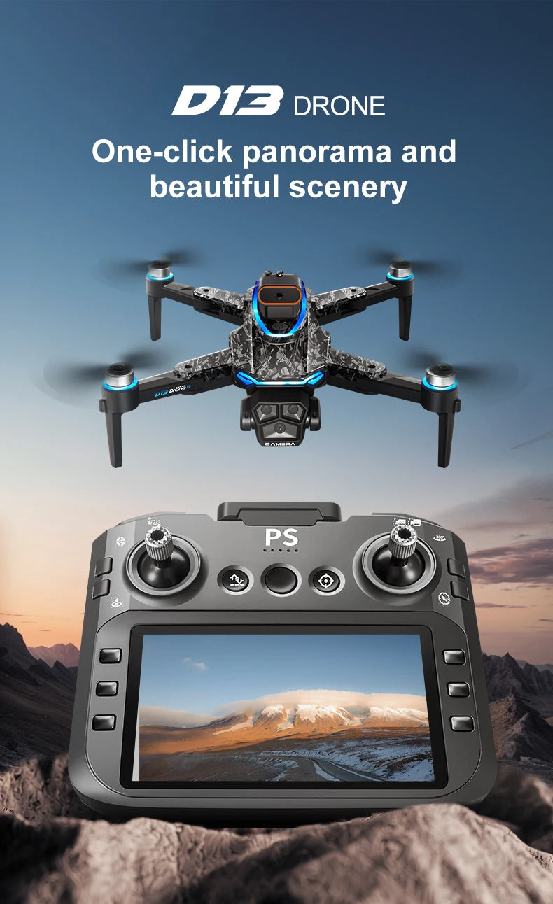 4K RC Camera Drone - D13 Foldable GPS Quadcopter with Obstacle Avoidance Tidesmit