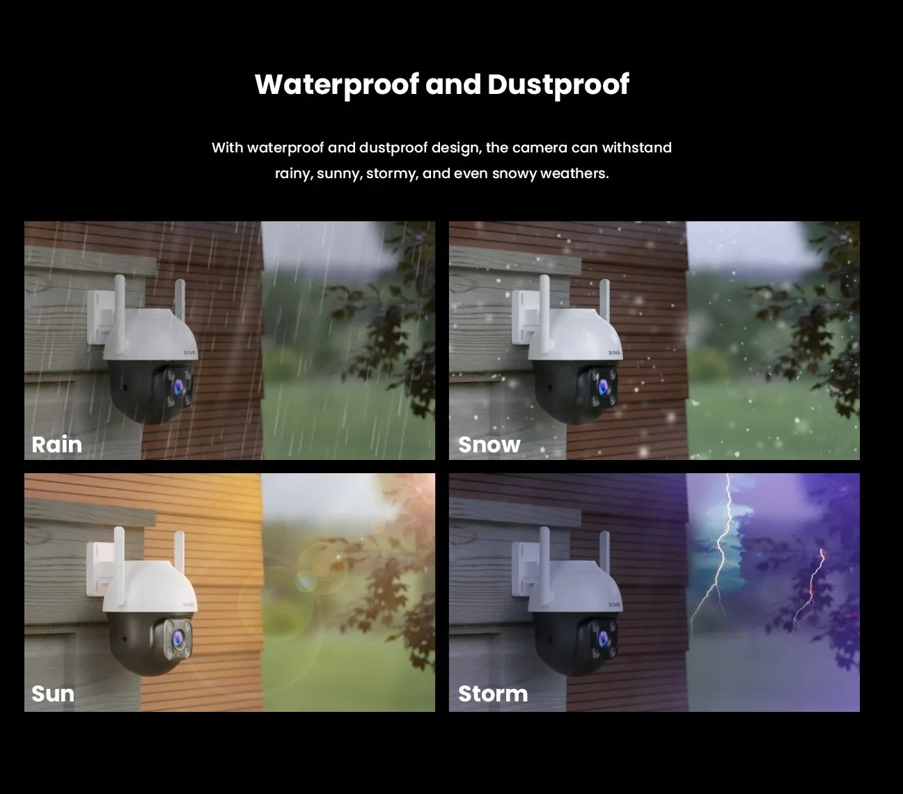 Tenda 4MP Outdoor Wi-Fi Pan/Tilt Camera CH7-WCA Full-Color 360° visual coverage Night Vision AI Motion Detection Smart Alarm