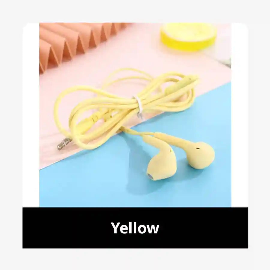 Tidesmit Wired 3.5mm Stereo Earphones with Integrated Microphone Yellow Tidesmit