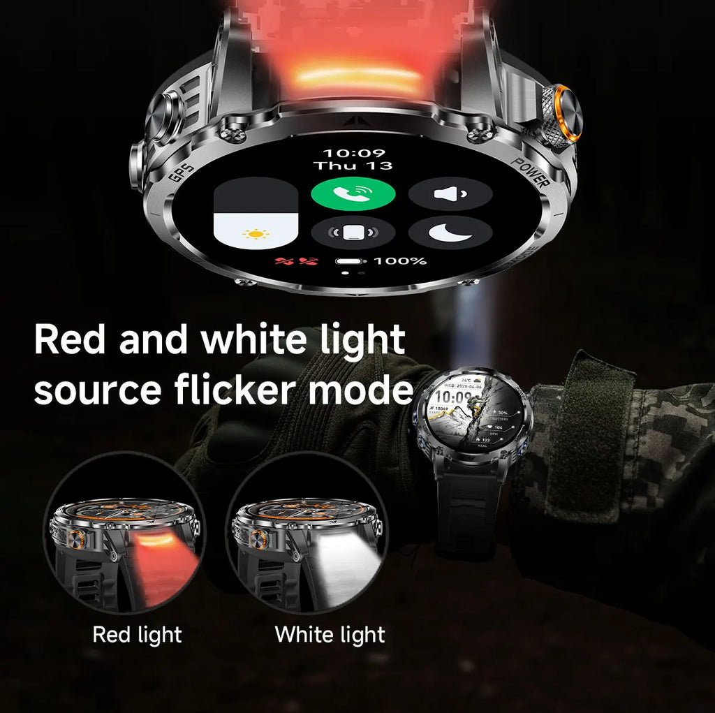 T-Rex 3 Military Grade 1100mAh Battery Smart Watch 10ATM Waterproof GPS Compass Altimeter Call AMOLED Men Swim Sports Smartwatch
