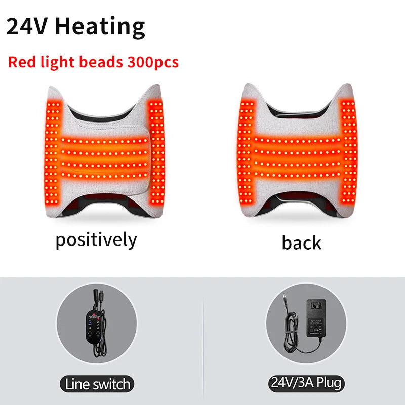 Red Light Heated Hip Wrap - Electric Deep Tissue Massage & Joint Relief Massage Cushion 24V-Heating Tidesmit