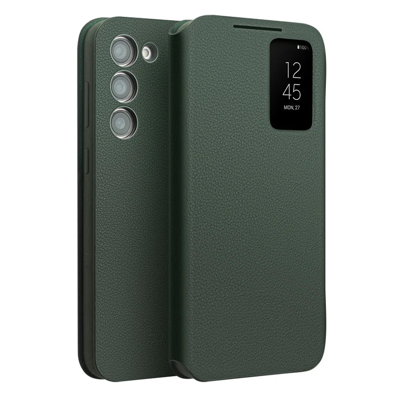 Samsung Galaxy S23 Genuine Leather Phone Case - Slim Shock-Absorbing Cover Green China Mainland Tidesmit