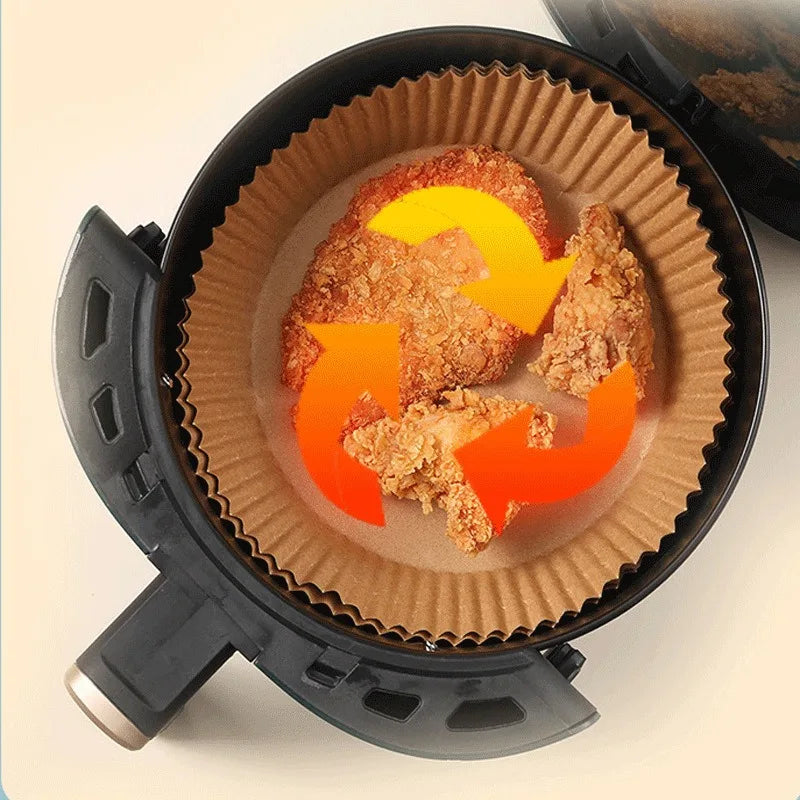 100/50/20PCS Air Fryer Paper Trays Airfryer Baking Paper Molds Square Round Oil-proof Air Fryer Disposable Cooking Paper Liner