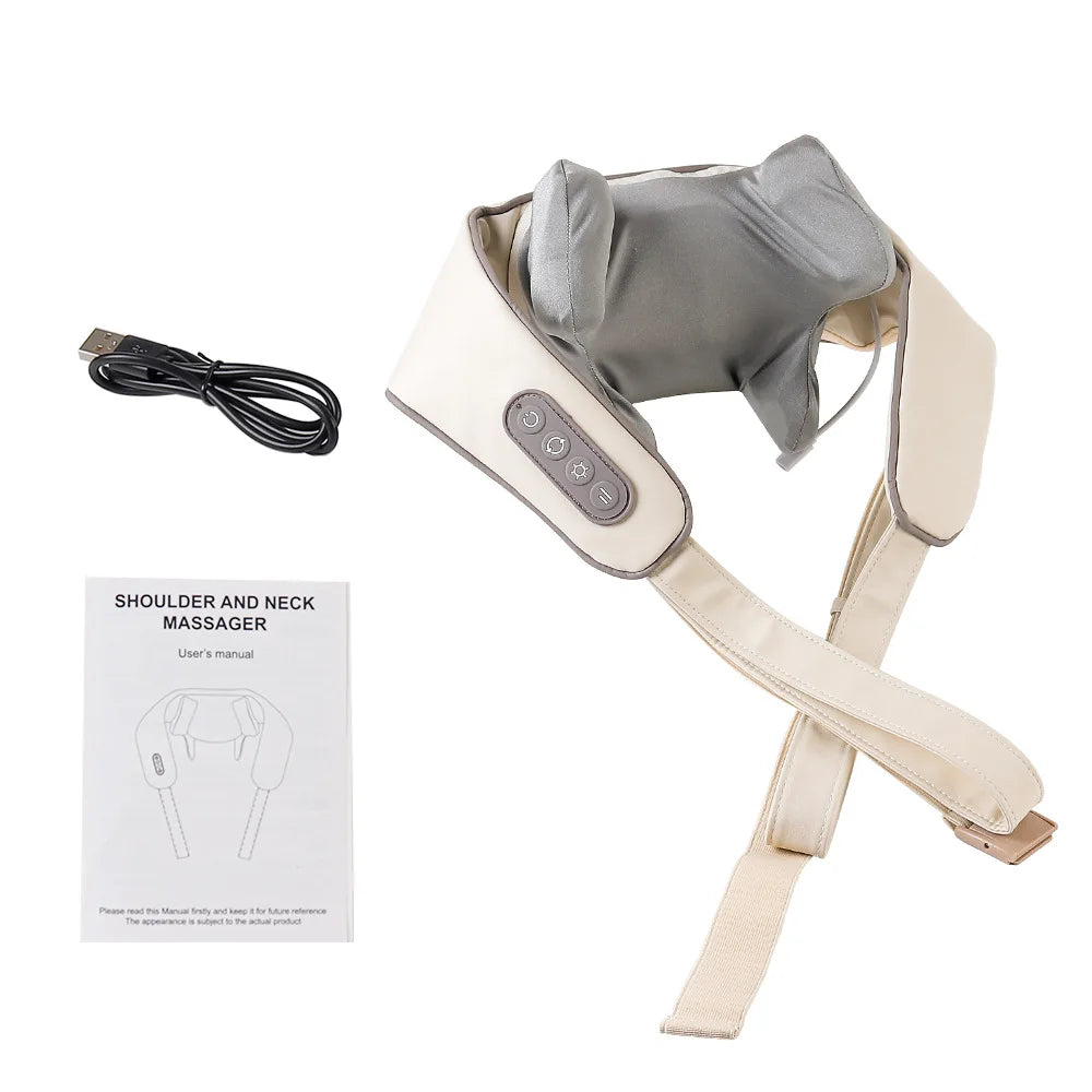 Back Massager Shawl with Heat - Rechargeable Deep Tissue Relief Device Back Massage Instrument Tidesmit