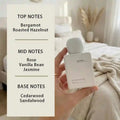 HOPE CHRISTINE vanilla floral perfume for women: 50ml square white bottle with notes of vanilla, rose, and sandalwood.