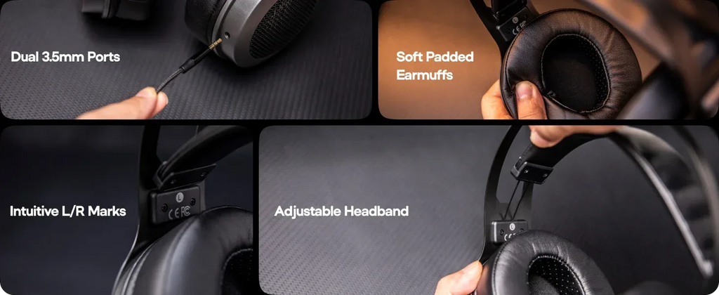 Open-Back Headphones 50mm Dynamic Driver Tidesmit Audio Tidesmit