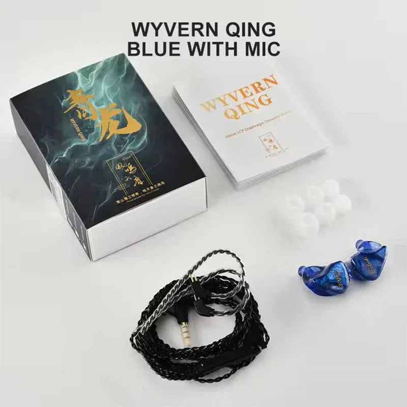 Kinera Celest Wyvern IEMs | 10mm LCP Driver HiFi Wired Earphones | Tidesmit Qing Blue Pro Tidesmit