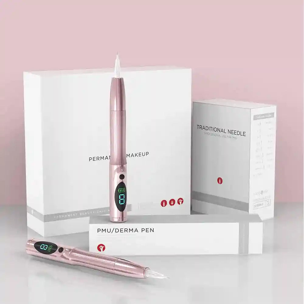Wireless PMU Machine for Lips & Eyebrows - Professional Pink Device Permanent Makeup Machines Tidesmit