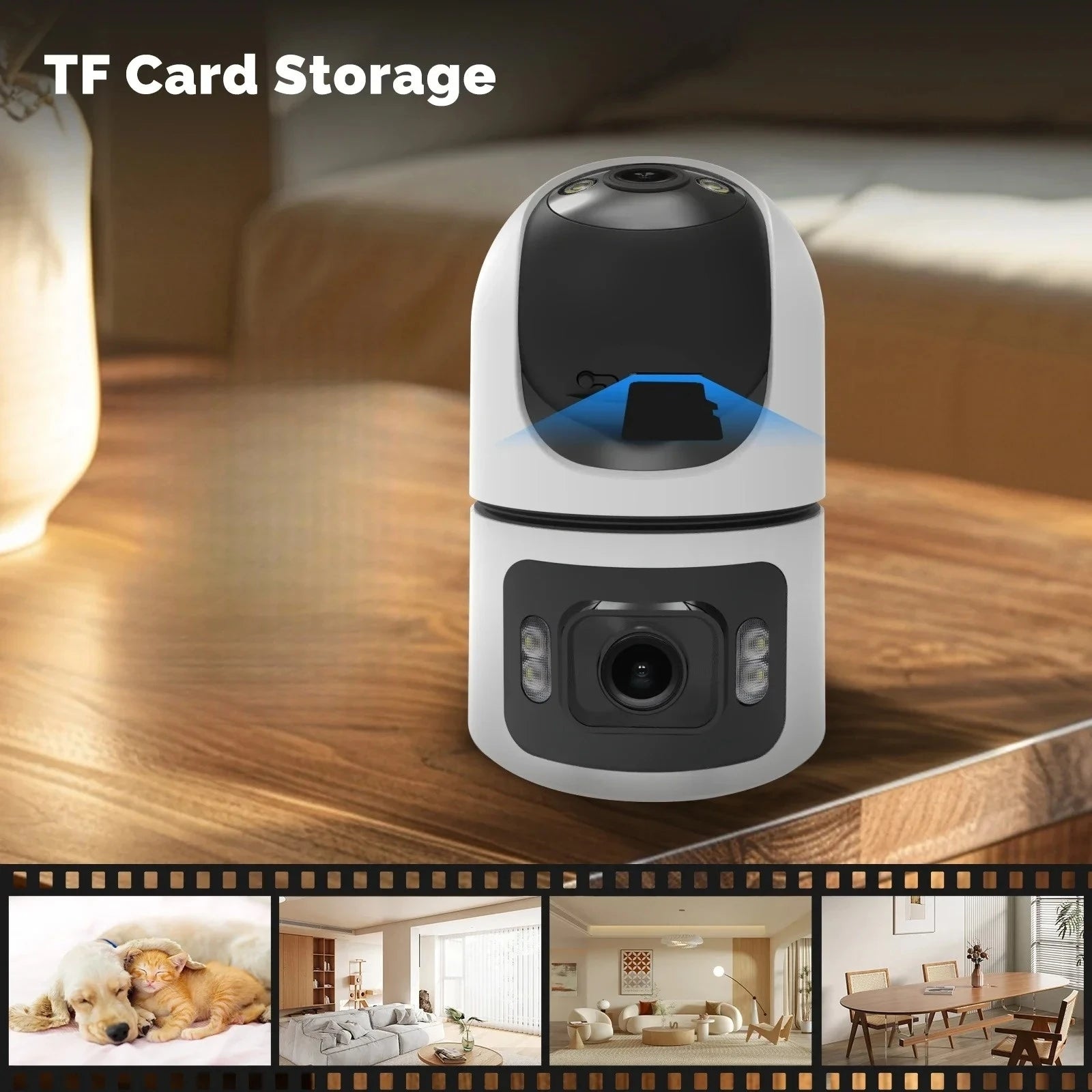 8MP WiFi IP Camera With Adjustable Bracket Dual Lens Security Wireless Surveillance Cameras Onvif 10X Zoom Baby Monitor Mini Cam