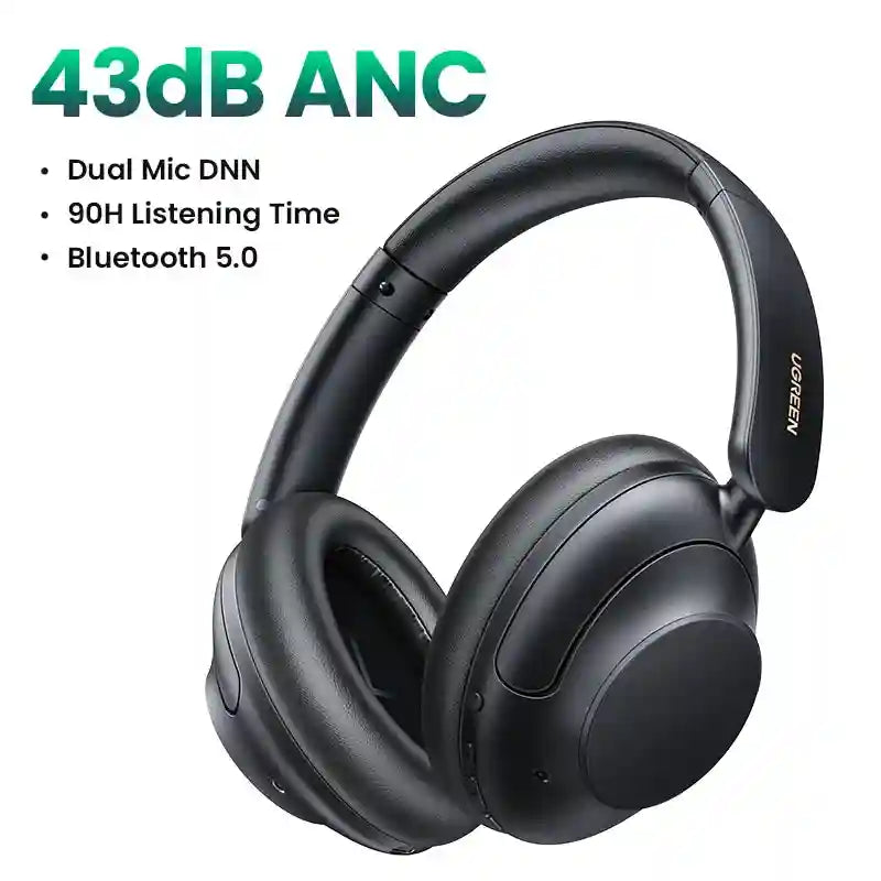 Wireless Noise Canceling Headphones - Hi-Res LDAC Over-Ear Studio Monitor Max5 (Black) Tidesmit