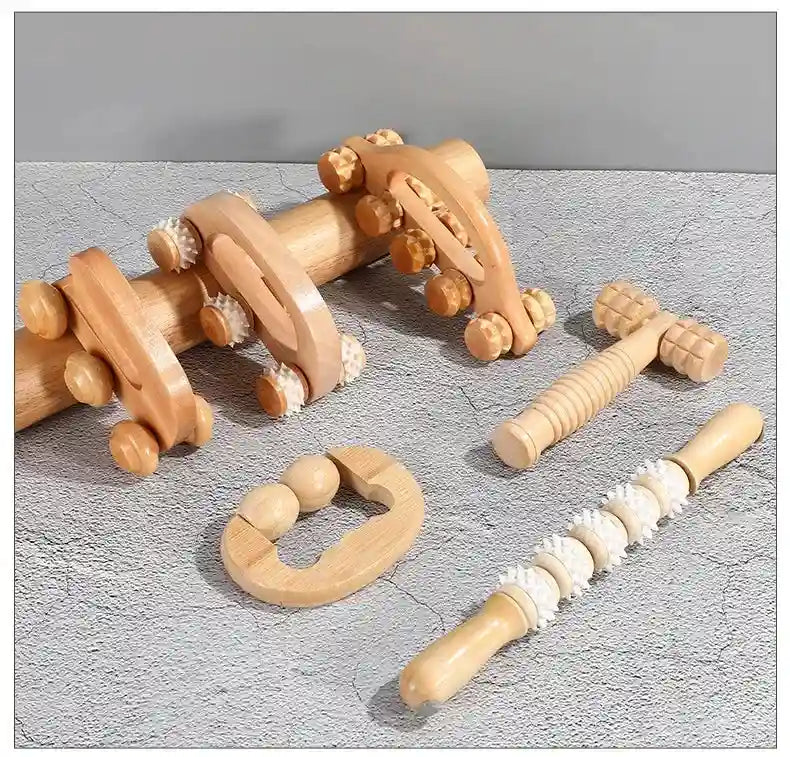 Wooden Massage Roller for Deep Tissue Muscle Relief - Tidesmit Massage Roller Tidesmit