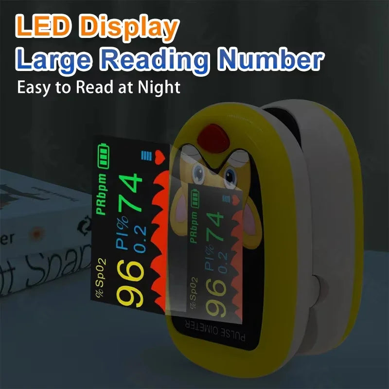 USB Pediatric Oximeter Finger Blood Oxygen Monitor for Children Pulse Oximeter OLED Digital Oximetro Home Medical Thermometer