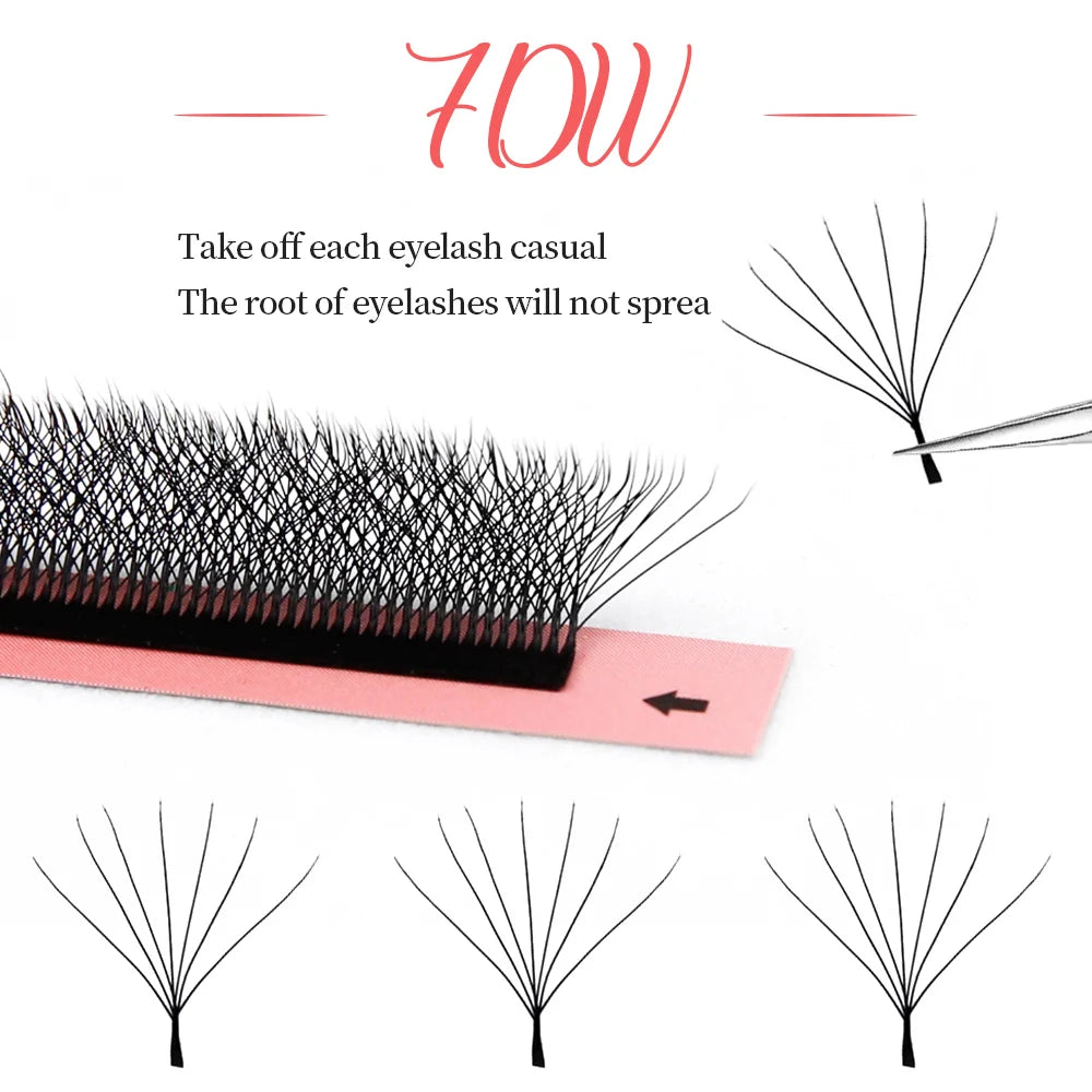 W Style Premade Volume Fans - Professional Faux Lashes by Tidesmit False Eyelashes Tidesmit