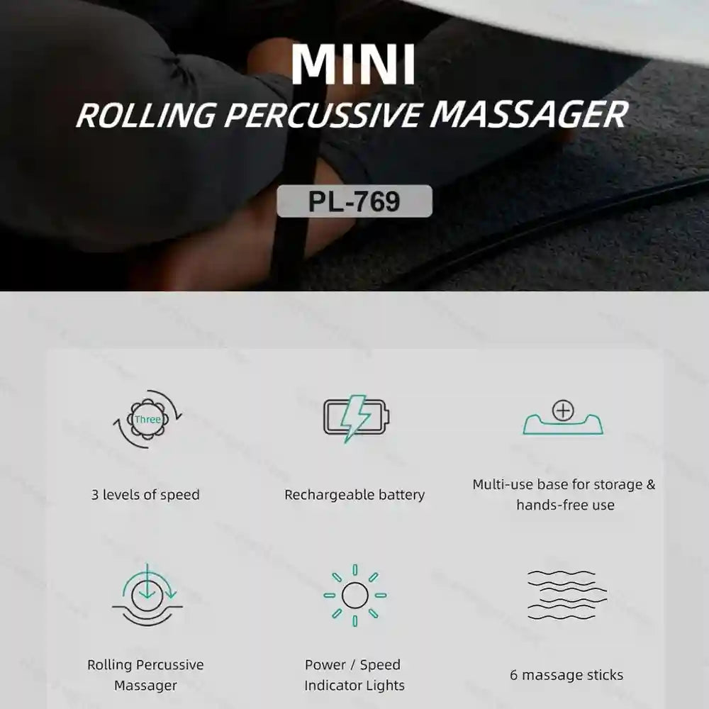 Electric Massager for Muscle Recovery | 3-Speed Portable Tool | Tidesmit Massage Roller Tidesmit