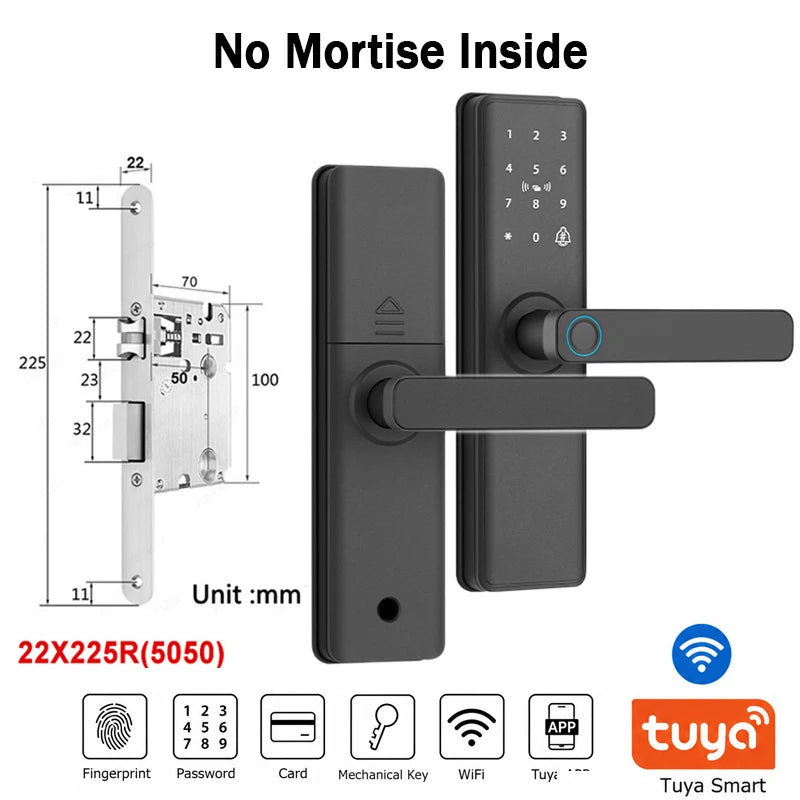 EU Warehouse Tuya Smart Fingerprint Door Lock APP Remote Unlock Password IC Card Key Temporary Code for Airbnb Home Office Fast Delivery