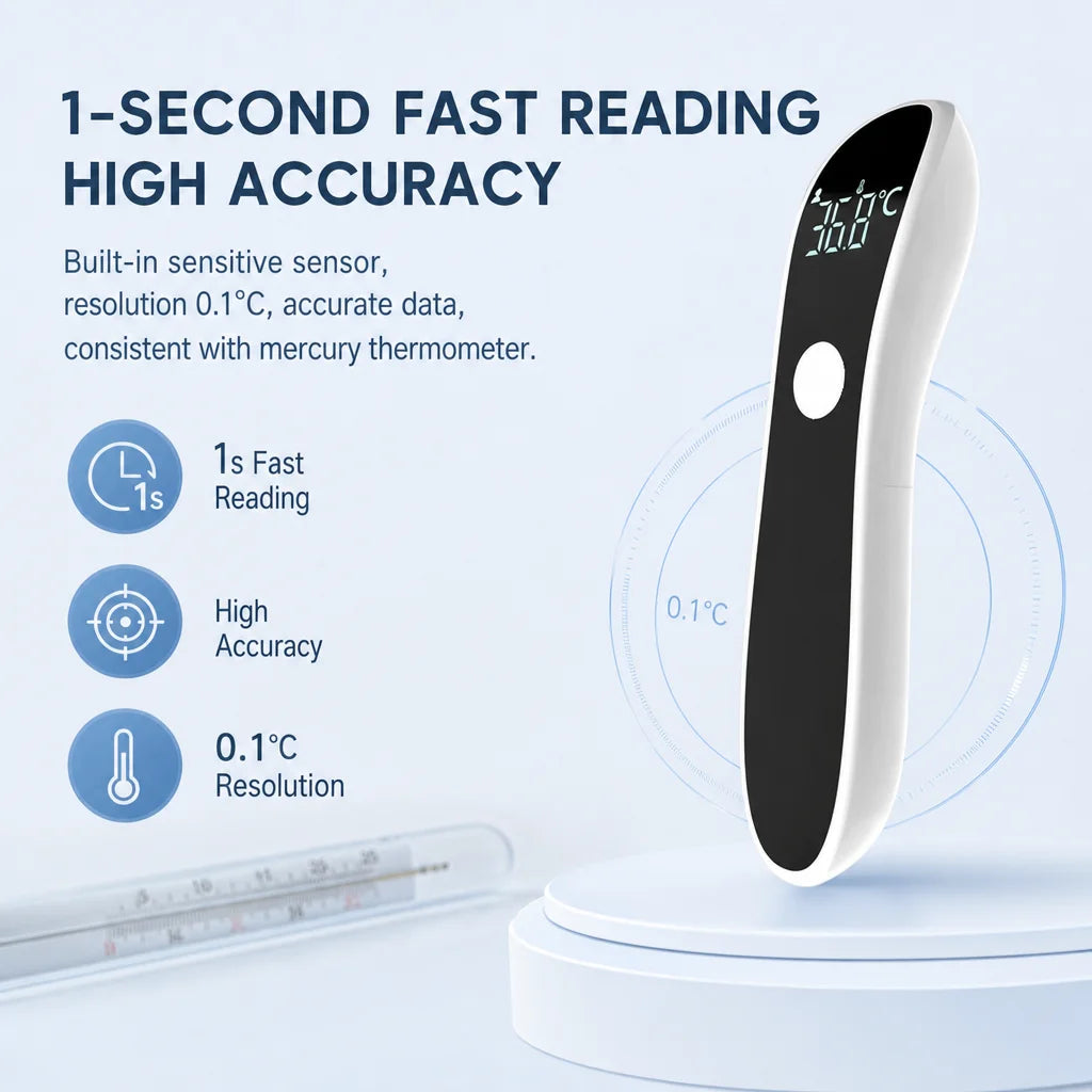 AiQUE 1S Fast Reading Infrared Forehead Thermometer Digital Medical Termometro Body Fever Baby&Adult Household Fever Detector