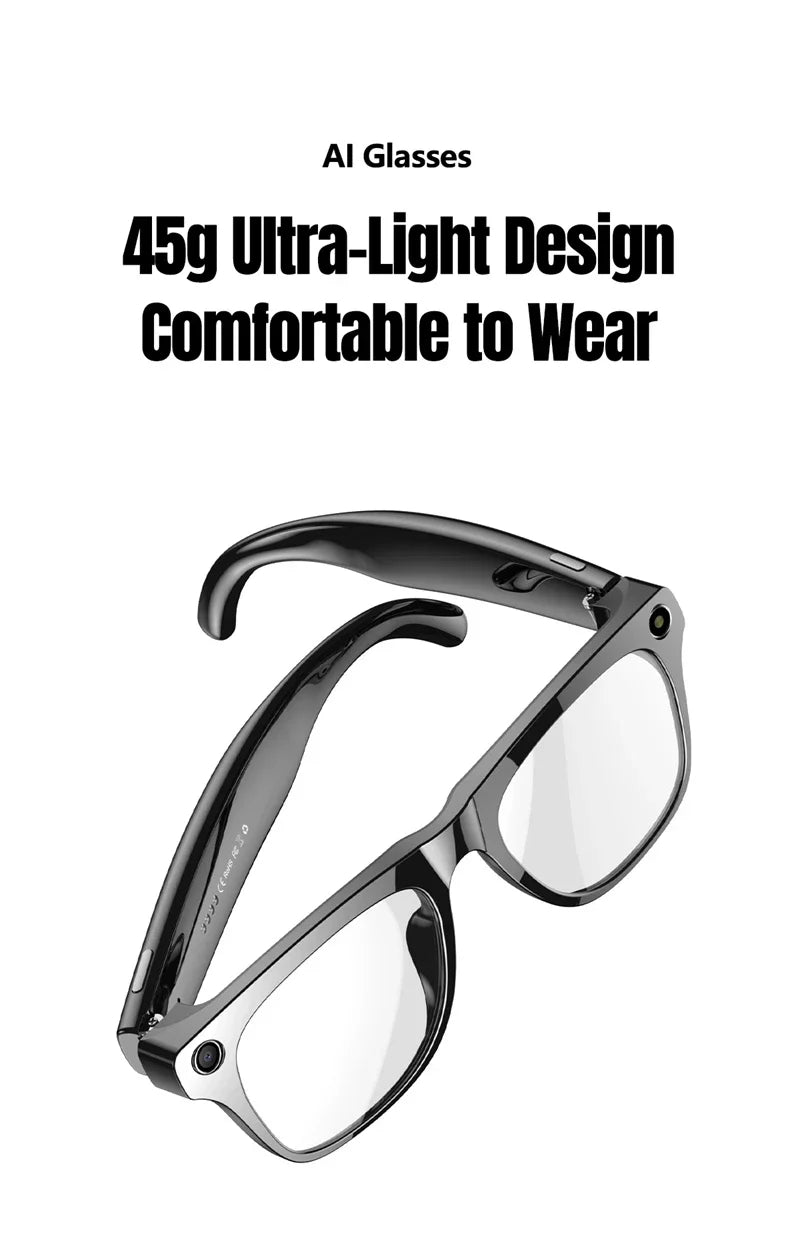 AI Smart Glasses with 100MP Camera & Spatial Audio - Tidesmit Tidesmit